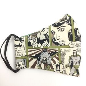 2/$15 - Comic Mask, Vintage Japanese Comic Face Mask, Filti Filter‎